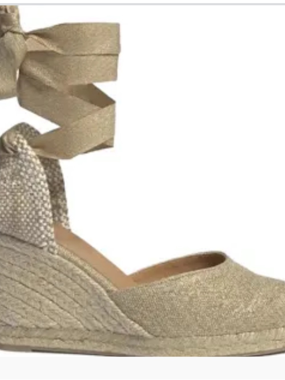 Castaner Carina Espadrille Ankle-Tie Sandal in Gold